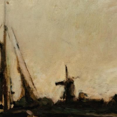 Landscape With A Canal In Holland Charles François Daubigny cfd37 canvas print