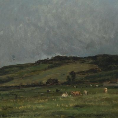 Landscape With Cows Charles François Daubigny cfd39 canvas print