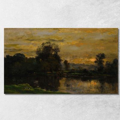 Landscape With Ducks Charles François Daubigny cfd40 canvas print 