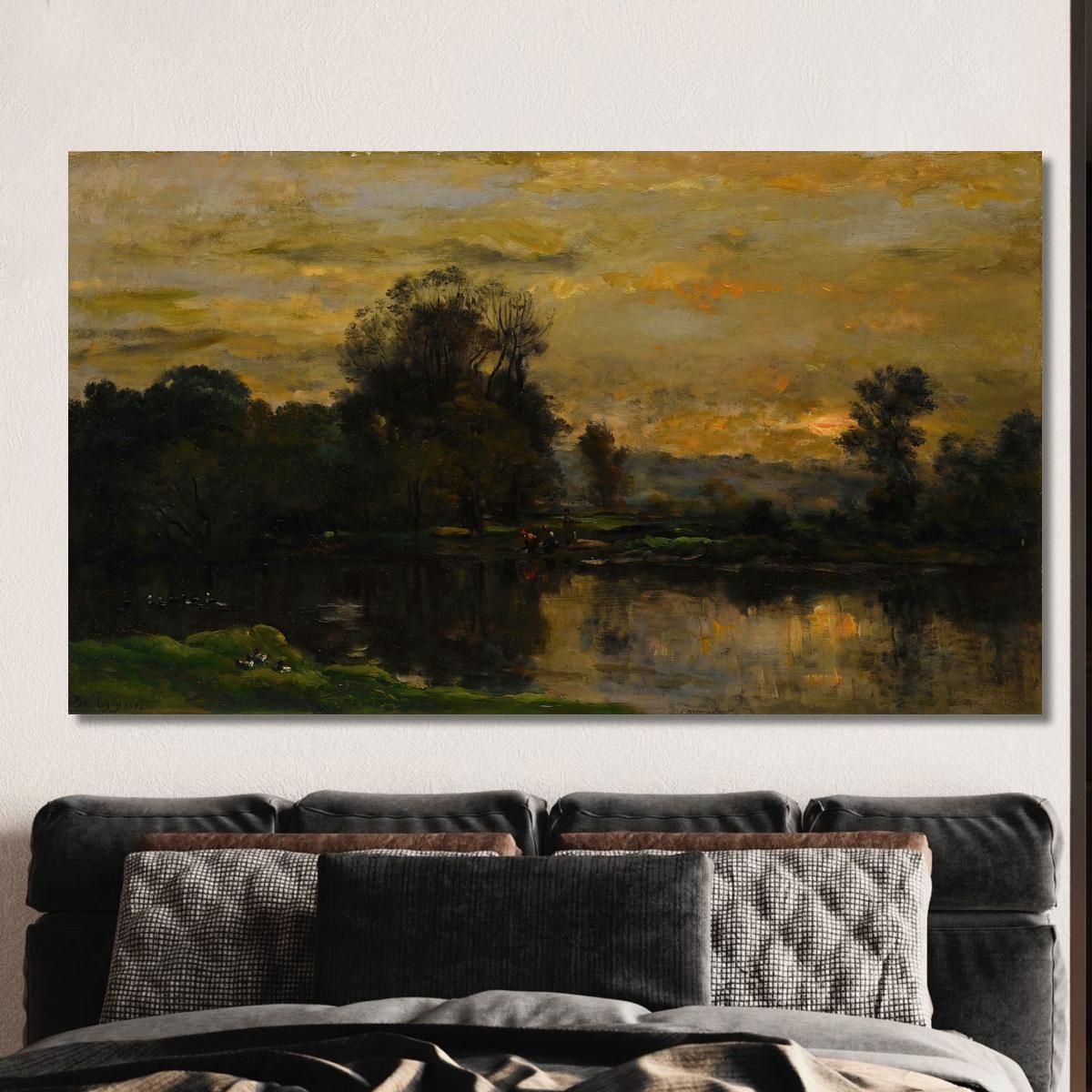 Landscape With Ducks Charles François Daubigny cfd40 canvas print 