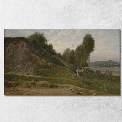 Landscape With Sheep Charles François Daubigny cfd41 canvas print 