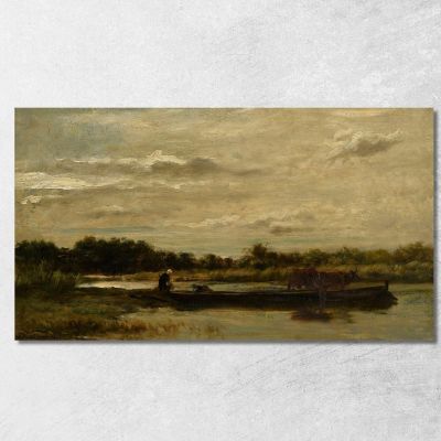 The Ferry Charles François Daubigny cfd44 canvas print 