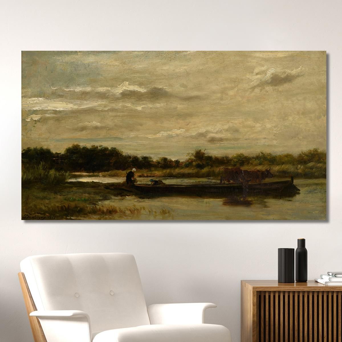 The Ferry Charles François Daubigny cfd44 canvas print 