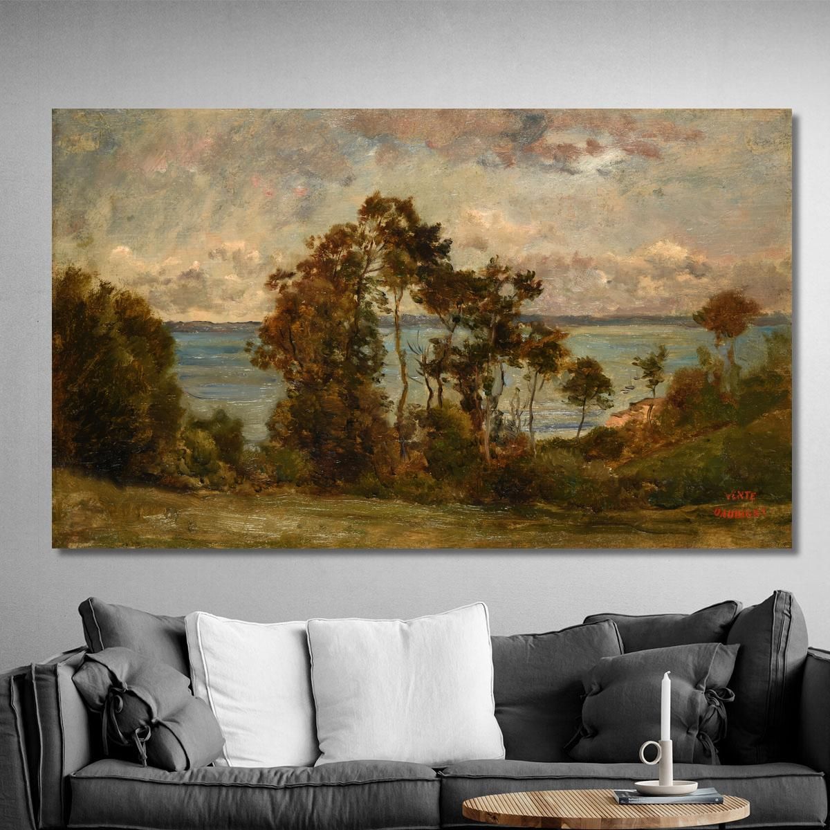 The Heights Of Villerville Charles François Daubigny cfd50 canvas print 