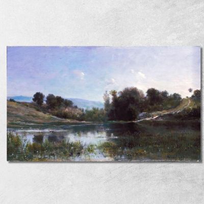 Pond At Gylieu Charles François Daubigny cfd64 canvas print 
