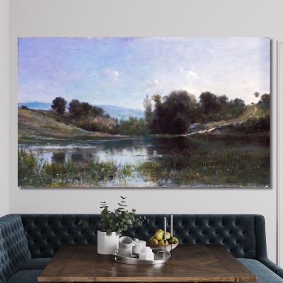Pond At Gylieu Charles François Daubigny cfd64 canvas print 