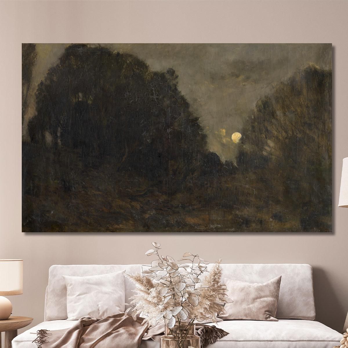 Rising Moon In Barbizon Charles François Daubigny cfd66 canvas print 