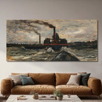River Boat Charles François Daubigny cfd67 canvas print 