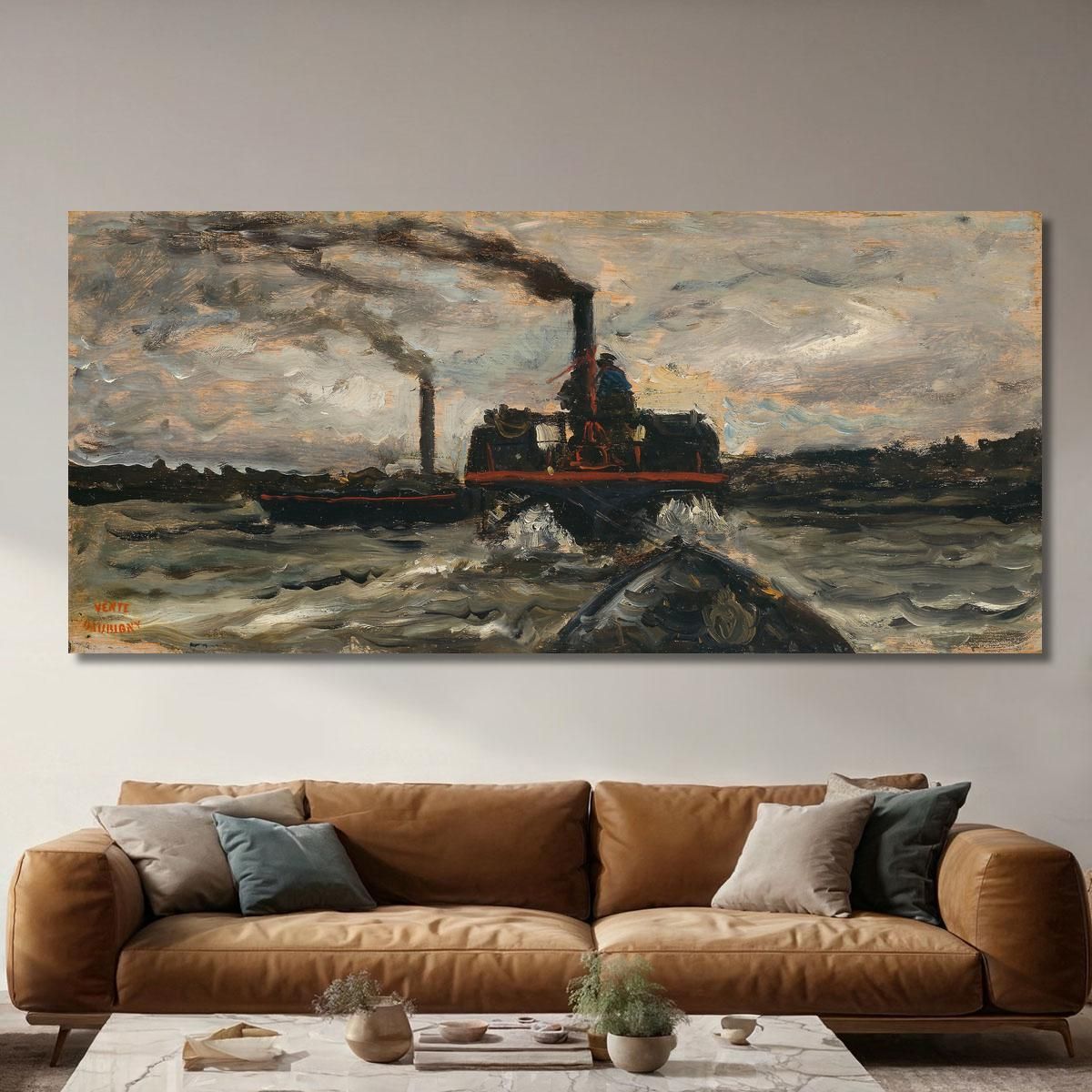 River Boat Charles François Daubigny cfd67 canvas print 