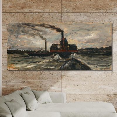 River Boat Charles François Daubigny cfd67 canvas print 