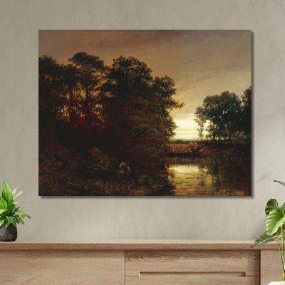 Waterside Landscape Charles François Daubigny cfd90 canvas print 