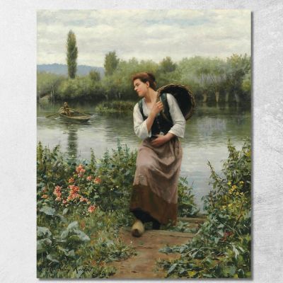 A Woman With A Basket Daniel Ridgway Knight drk1 canvas print 