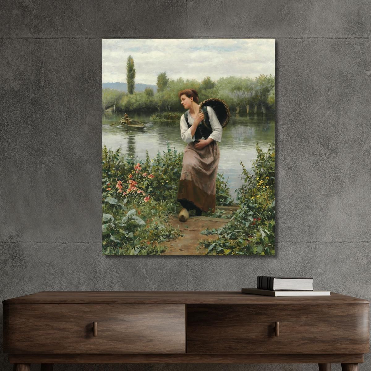 A Woman With A Basket Daniel Ridgway Knight drk1 canvas print 