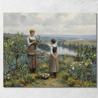 Picking Flowers Daniel Ridgway Knight drk20 canvas print 