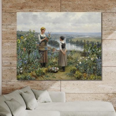 Picking Flowers Daniel Ridgway Knight drk20 canvas print 