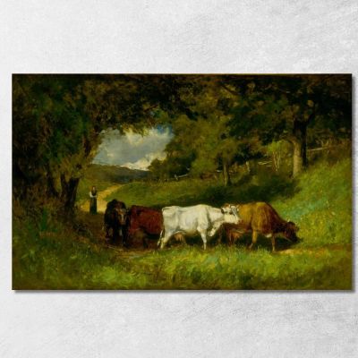 Driving Home The Cows Edward Mitchell Bannister emb7 canvas print 