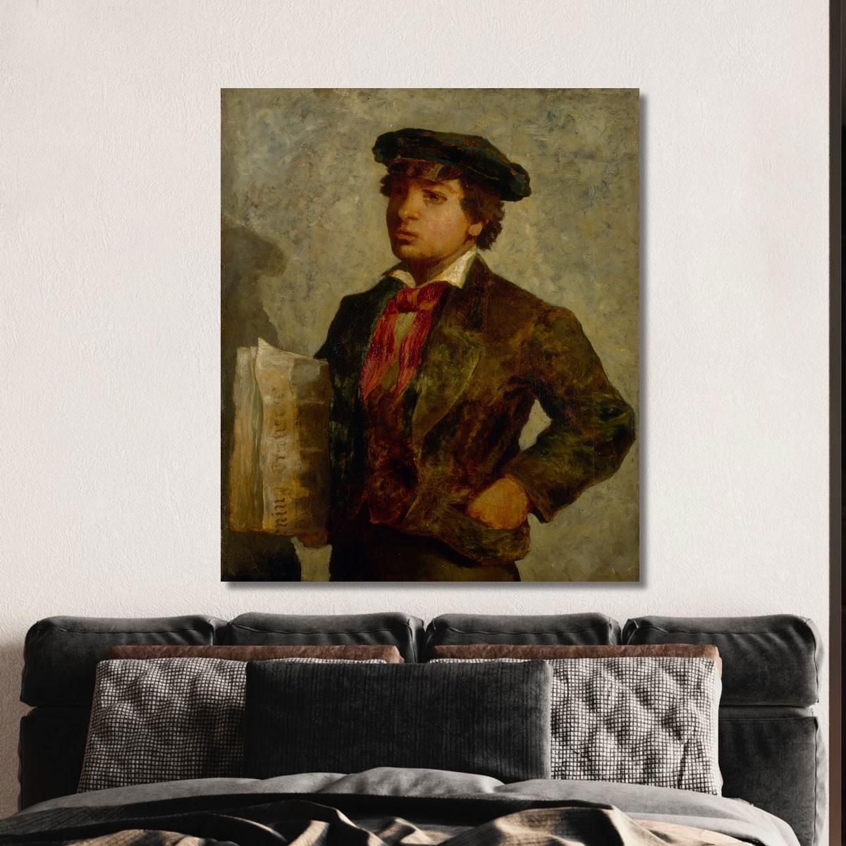 Newspaper Boy Edward Mitchell Bannister emb18 canvas print 