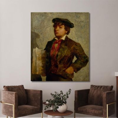 Newspaper Boy Edward Mitchell Bannister emb18 canvas print 