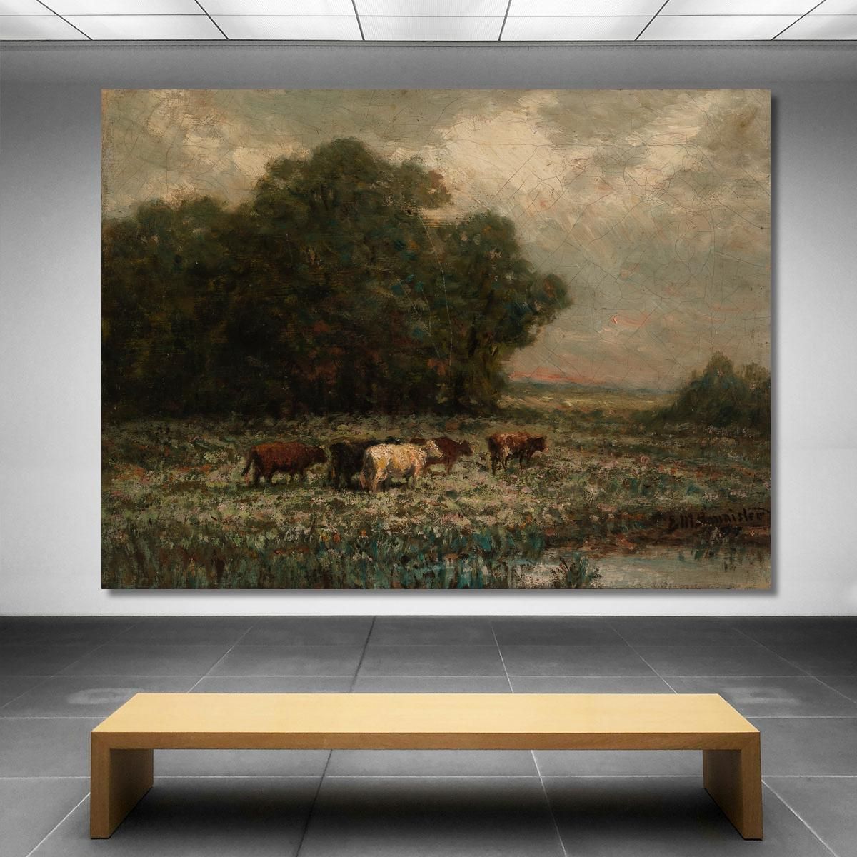 Landscape With Cattle Grazing Edward Mitchell Bannister emb46 canvas print 