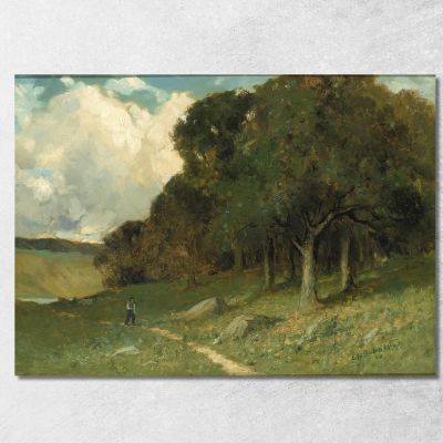 Man On Path With Trees In Background Edward Mitchell Bannister emb60 canvas print 