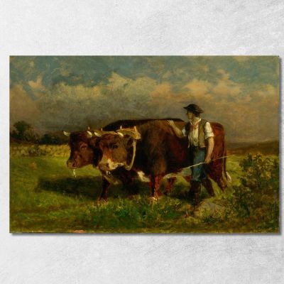 Man With Two Oxen Edward Mitchell Bannister emb62 canvas print 