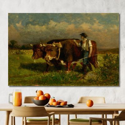 Man With Two Oxen Edward Mitchell Bannister emb62 canvas print 