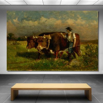 Man With Two Oxen Edward Mitchell Bannister emb62 canvas print 