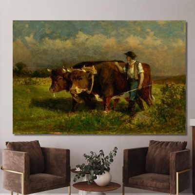 Man With Two Oxen Edward Mitchell Bannister emb62 canvas print 