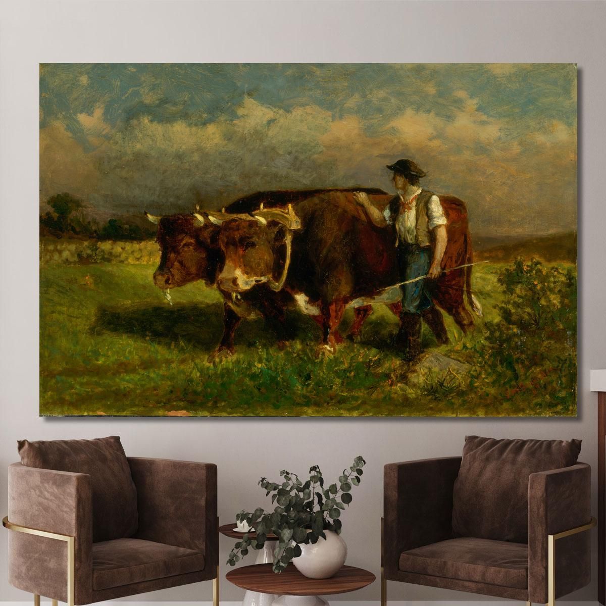 Man With Two Oxen Edward Mitchell Bannister emb62 canvas print 