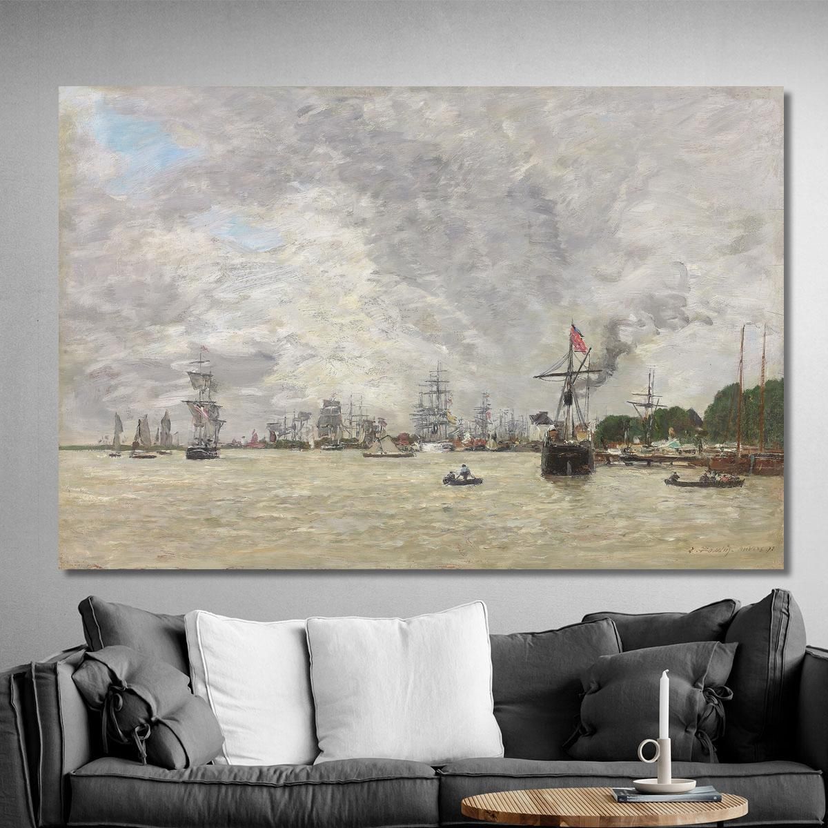 Antwerp Boats On The Scheldt Eugène Boudin ebd5 canvas print 