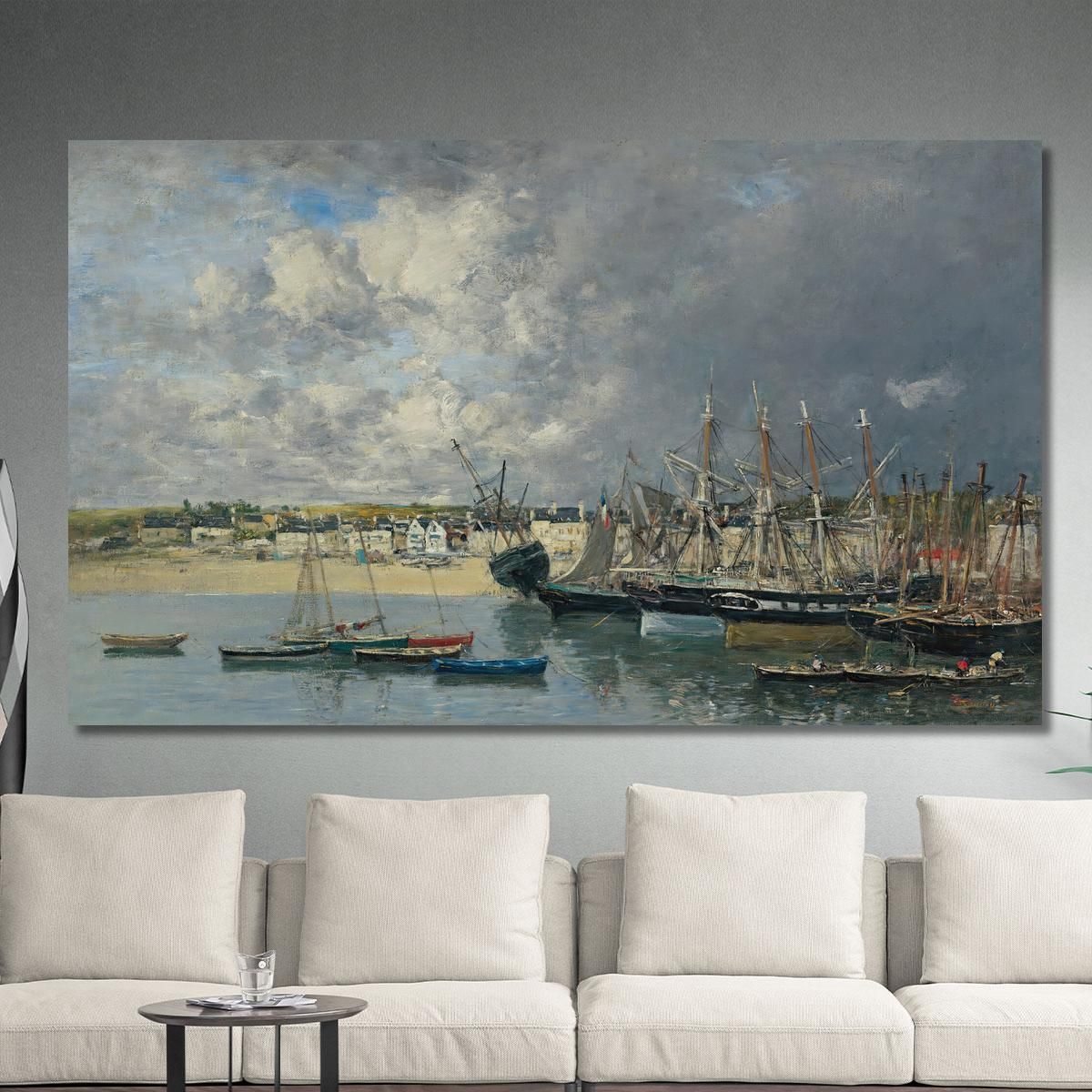 Boats At Anchor In The Port Of Portrieux Eugène Boudin ebd8 canvas print 
