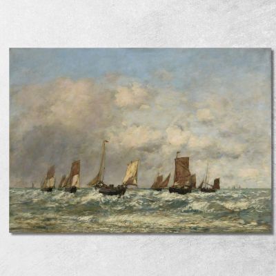 Berck Departure Of The Boats Eugène Boudin ebd18 canvas print 