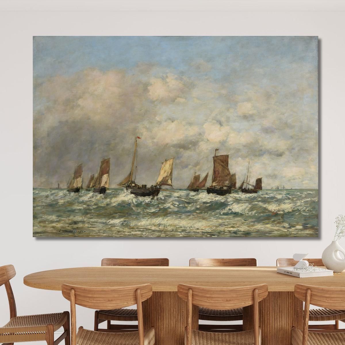 Berck Departure Of The Boats Eugène Boudin ebd18 canvas print 