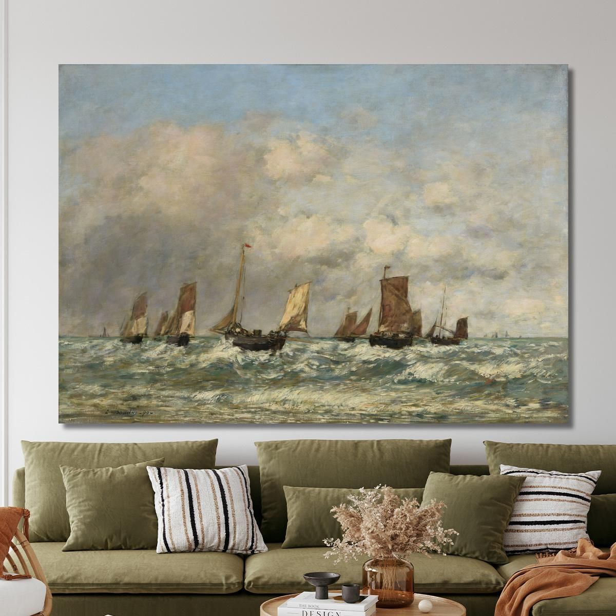 Berck Departure Of The Boats Eugène Boudin ebd18 canvas print 