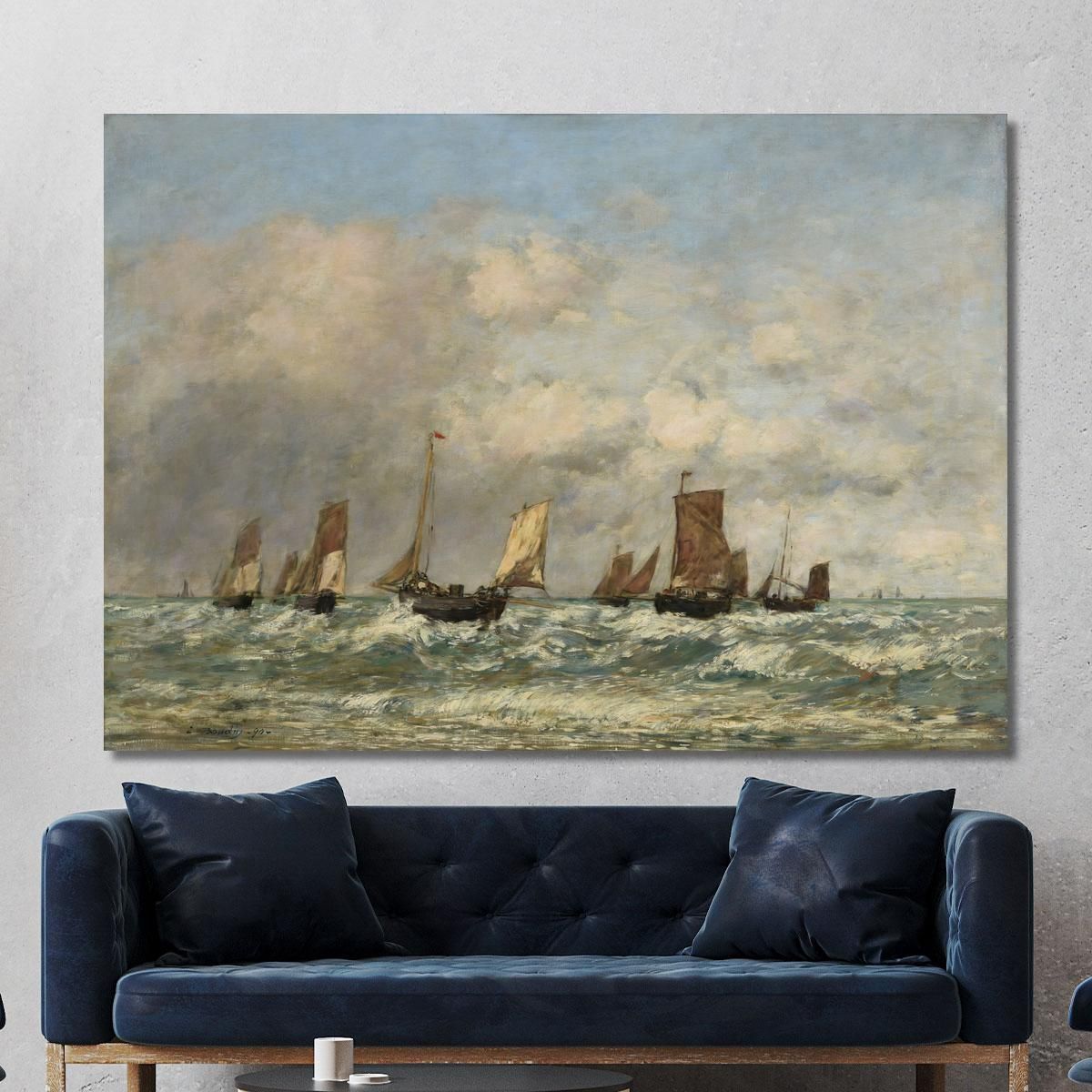 Berck Departure Of The Boats Eugène Boudin ebd18 canvas print 