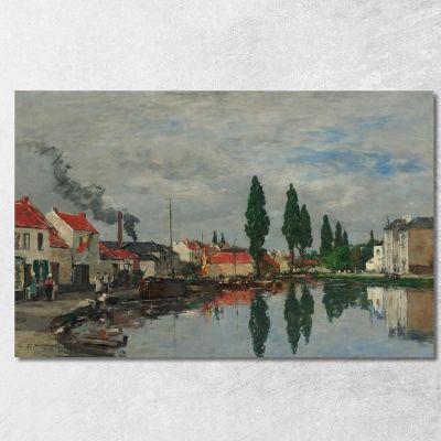 Brussels The Louvain Canal Eugène Boudin ebd21 canvas print 