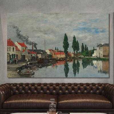 Brussels The Louvain Canal Eugène Boudin ebd21 canvas print 