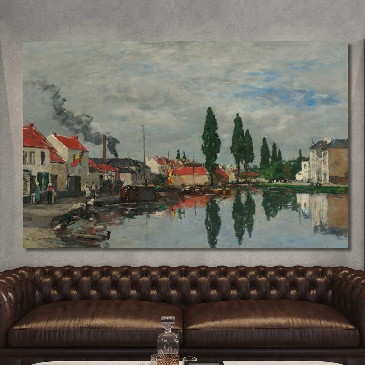 Brussels The Louvain Canal Eugène Boudin ebd21 canvas print 