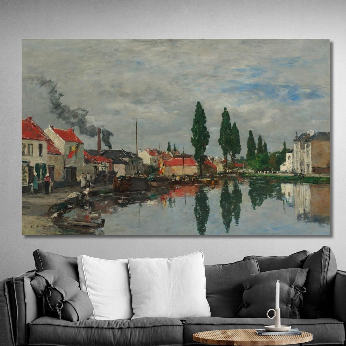 Brussels The Louvain Canal Eugène Boudin ebd21 canvas print 