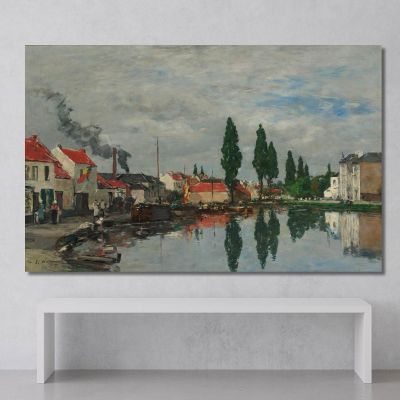 Brussels The Louvain Canal Eugène Boudin ebd21 canvas print 