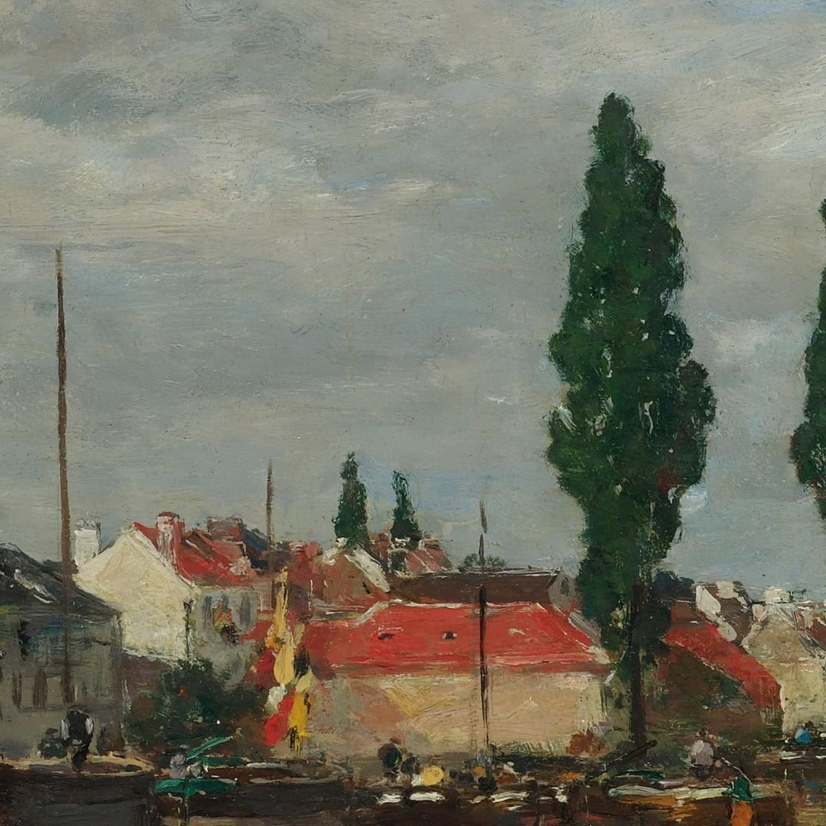 Brussels The Louvain Canal Eugène Boudin ebd21 canvas print