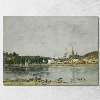 Caudebec-En-Caux The Seine Quay Eugène Boudin ebd25 canvas print 