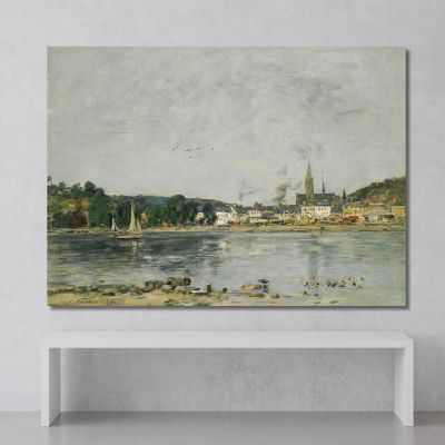 Caudebec-En-Caux The Seine Quay Eugène Boudin ebd25 canvas print 