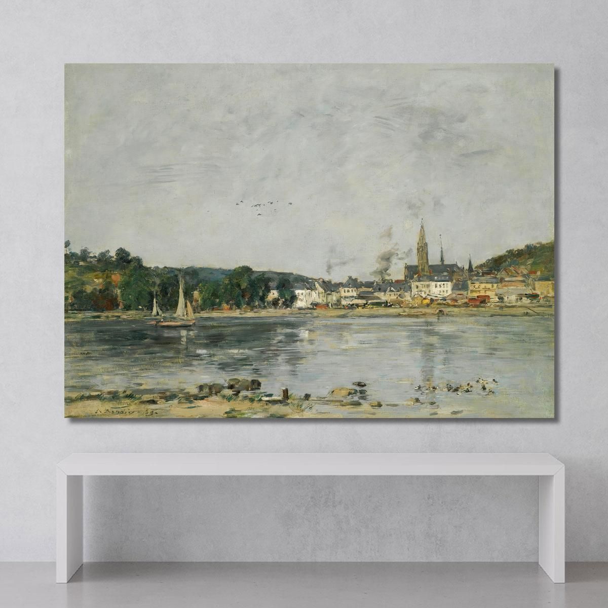 Caudebec-En-Caux The Seine Quay Eugène Boudin ebd25 canvas print 