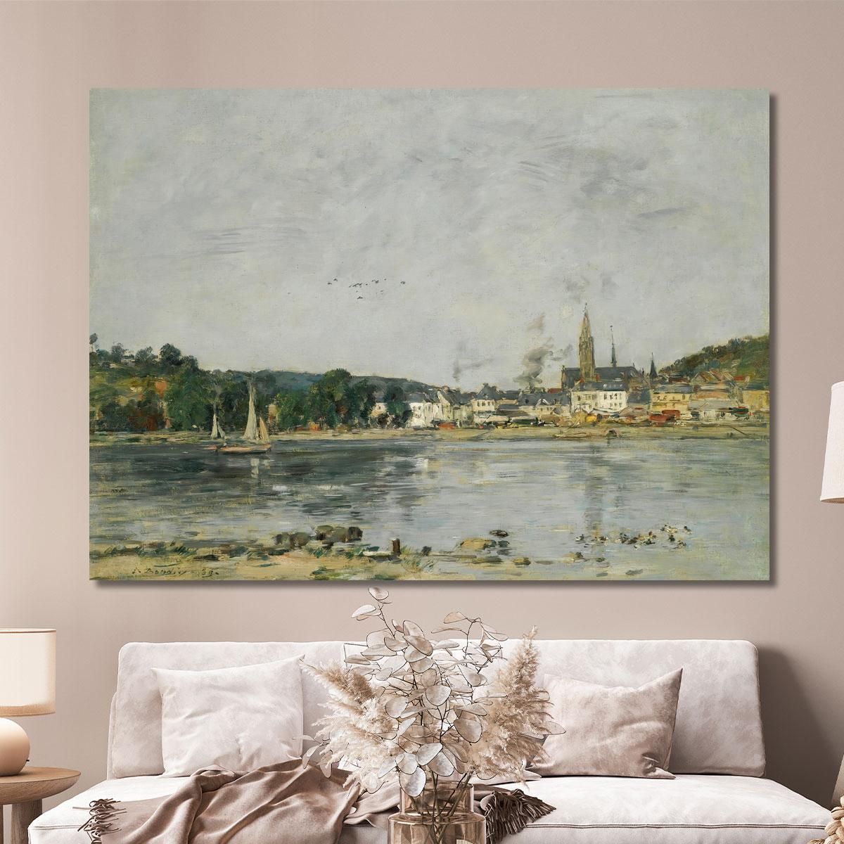 Caudebec-En-Caux The Seine Quay Eugène Boudin ebd25 canvas print 