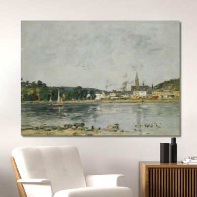 Caudebec-En-Caux The Seine Quay Eugène Boudin ebd25 canvas print 