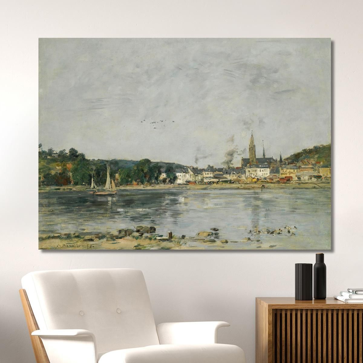 Caudebec-En-Caux The Seine Quay Eugène Boudin ebd25 canvas print 