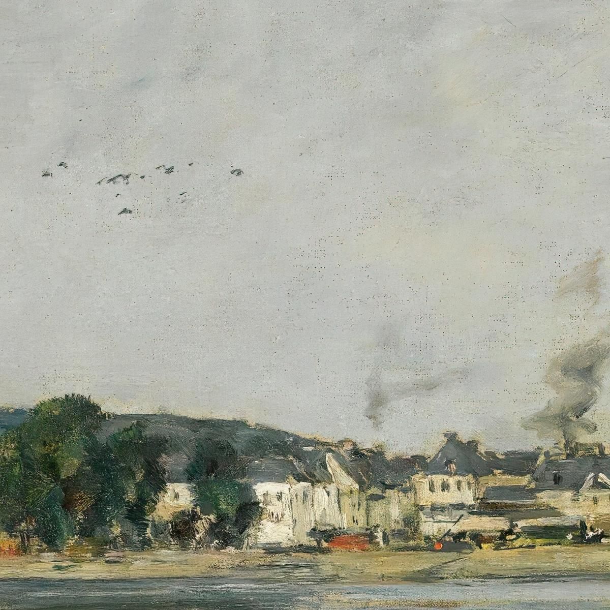 Caudebec-En-Caux The Seine Quay Eugène Boudin ebd25 canvas print