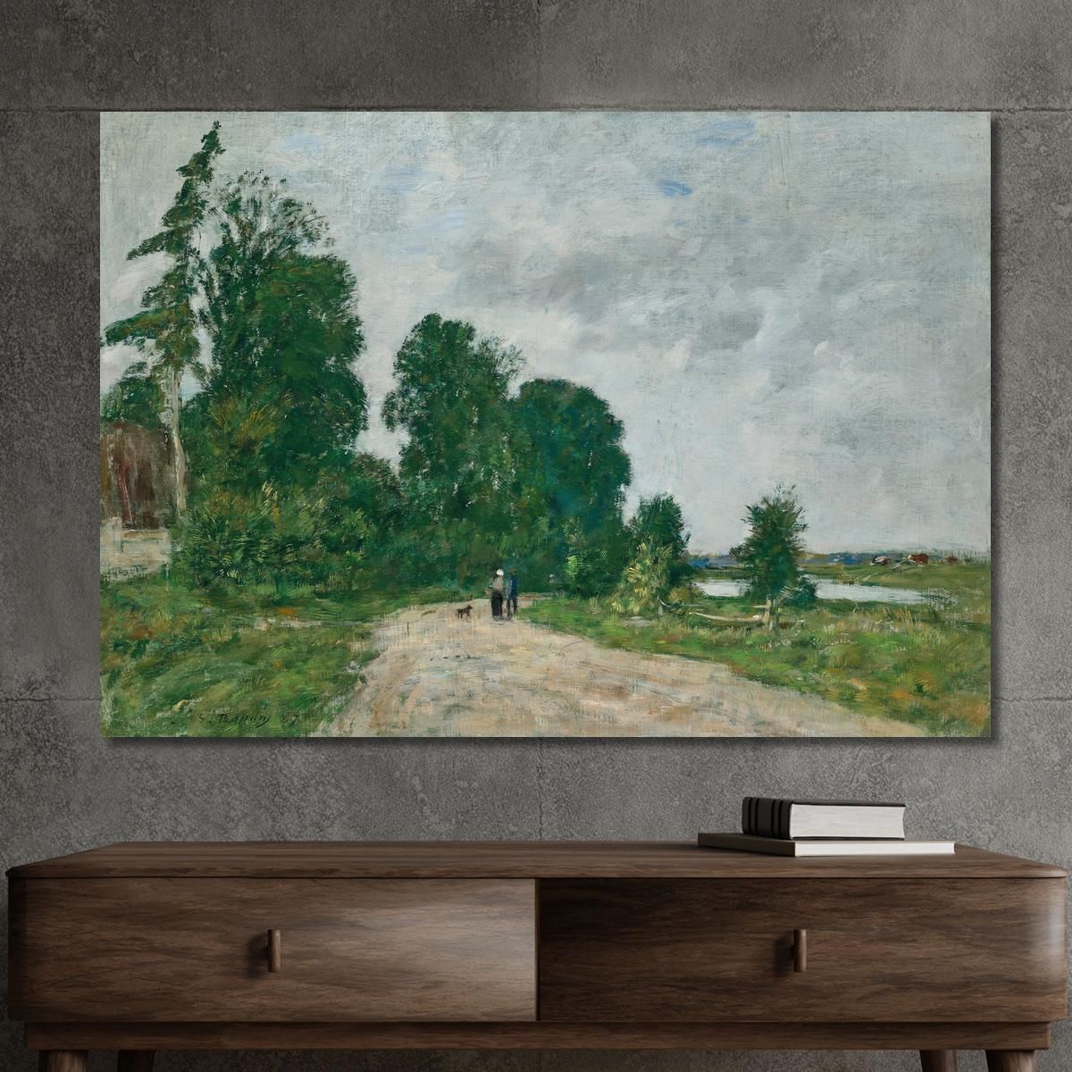 Busy Path By The River Eugène Boudin ebd27 canvas print 