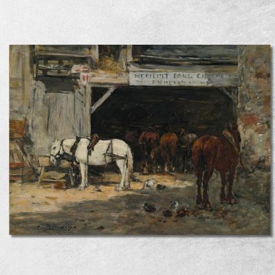 Courtyard And Stable Of A Renter Eugène Boudin ebd32 canvas print 